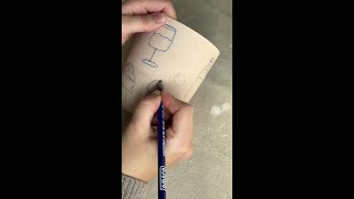 How to use an underglaze pencil ❤️ [upl. by Sieber]