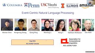 EventCentric Natural Language Processing ACLIJCNLP Tutorials 2021 [upl. by Fitting]