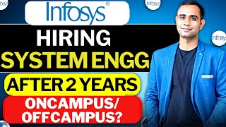 Infosys System Engineer Hiring Infosys Hiring Announced  Package 36LPA  Batch 2025 [upl. by Klapp]