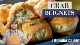 The BEST Crab Stuffed Beignets  Savory Louisiana Donuts [upl. by Mirna576]