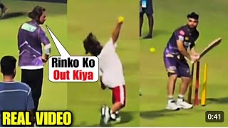 SRKs son Abram Khan bowled wide yorker and Rinku Singh got beaten during net practice session [upl. by Myk636]