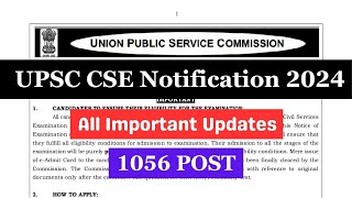 UPSC IAS 2024 Notification  Prelims Exam Date Syllabus Age Limit Last Date All updated Details [upl. by Joseito980]