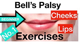 No 1 BELLS PALSY 4 EXERCISES for lips  cheeks  STRETCHING Facial Paralysis Beginner [upl. by Ji510]