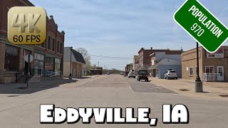 Driving Around Small Town Eddyville IA in 4k Video [upl. by Ailemor787]