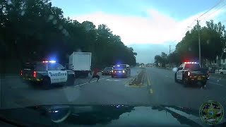 Full video Carjacker crashes into Florida troopers deputies during highspeed chase [upl. by Cirle]