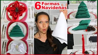 🎄 6 FORMAS DE DOBLAR SERVILLETAS NAVIDEÑAS ✅  Lecotiú [upl. by Nlycaj]