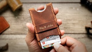 Making a Popup Card Wallet  leather craft [upl. by Anitel]