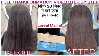 Loreal majirel hair color without bleach hair color transformation step by step [upl. by Gallagher938]