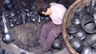 CERÁMICA NEGRA artesana Preparación del barro y elaboración de piezas en horno de leña  Documental [upl. by Luelle912]