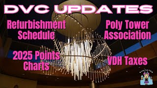 Disney Vacation Club News Poly Tower Association  DVC Refurbishments  2025 Points Charts  Taxes [upl. by Lorens503]