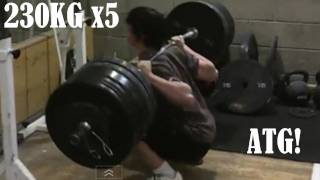 230KG X5 ATG Squat 87KG 720p [upl. by Nettirb633]