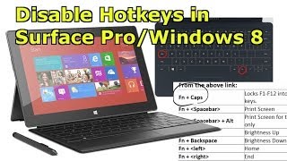 Disable Shortcut Hotkeys in Microsoft Surface Pro Tablet PC [upl. by Goodwin]