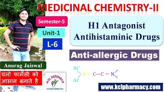 H1 Antagonist  Antihistamines  Anti allergic Drugs  L6 Unit1  Medicinal ChemistryII 5th Sem [upl. by Adnaloj]