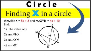 Tagalog Solving x in a circle circle math10 inscribedangle solveforx [upl. by Atterg]