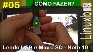 Lendo com um cabo USB no Note 10 05  COMO FAZER  Com Linuxbrs  PTBR  Brasil [upl. by Lladnew890]