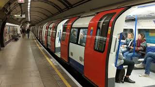 London Underground tube trains Mornington Crescent Station Northern Line going southbound [upl. by Whiting]