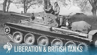 Liberated French Soldiers amp British Cromwell Tanks World War II 1945  British Pathé [upl. by Ahsimin620]