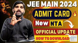 JEE Main 2024 Admit Card 🔥✅🚨  JEE Mains Admit Card 2024 How to Download JEE Main 2024 Admit Card [upl. by Nadual]