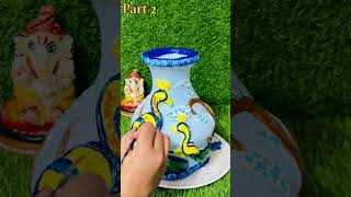 Part 2 Old Terracotta Pot Decoration  Restoration of Abandoned Flower Pot shortvideo diy [upl. by Mamie96]