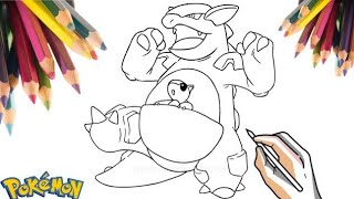 COMO DESENHAR O POKÉMON KANGASKHAN  HOW TO DRAW POKÉMON KANGASKHAN [upl. by Corrinne165]