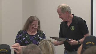 Woman honored for saving motorcyclists life [upl. by Otiv]