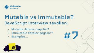 7  savol  mutable va immutable data types [upl. by Semmes]