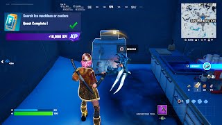 Fortnite  Search Ice Machines Or Coolers Slurp On Ice Challenges [upl. by Atteve]