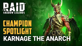 RAID Shadow Legends  Champion Spotlight  Karnage the Anarch [upl. by Ahsieka]