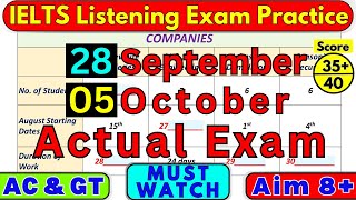 28 September amp 5 October 2024 IELTS Listening Practice Test 2024 With Answers  IELTS  BC amp IDP [upl. by Emanuel]