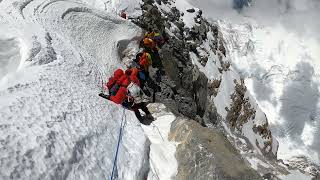 Everest 2023 Death below the Hillary Face  Summit Ridge [upl. by Llertak]