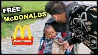 Giving Out 1000 McDONALDS To HOMELESS emotional [upl. by Alleiram]