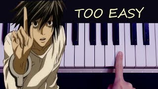 L Theme  Death Note  one finger EASY piano tutorial melodica tutorial [upl. by Mooney]