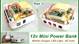 Mini 12v 43Ah 18650 Battery Power Bank with mobile charger  Part1  POWERGEN [upl. by Htebazile634]