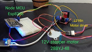 How to control stepper motor with node mcu using L298n Motor driver [upl. by Bain]