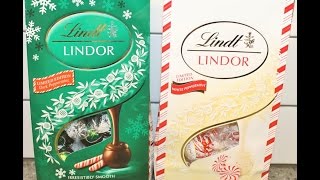 Lindt Lindor Peppermint Extra Dark amp Peppermint White Chocolate Truffles Review [upl. by Viola]