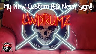 Unboxing My New Custom LED Neon Sign youtubecreators youtubehighfive [upl. by Atcele519]