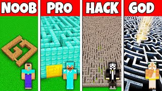 Minecraft Battle NOOB vs PRO vs HACKER vs GOD GIANT MAZE BUILD SECRET MAZE CHALLENGE in Minecraft [upl. by Bartley]