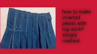 how to sew easily inverted pleats with top stich for beginners inverted pleatssewing [upl. by Reivax469]