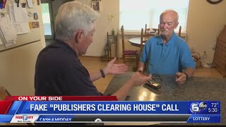 Fake quotPublishers Clearing Housequot calls [upl. by Sabba470]