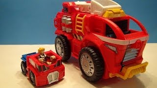 RESCUEBOTS MOBILE HEADQUARTERS TRANSFORMERS PLAYSET WITH OPTIMUS PRIME VIDEO TOY REVIEW [upl. by Major39]