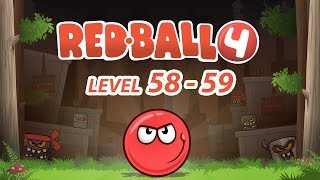 Games cartoon Red Ball 4  Level 5859 Мультфильм игра Red Ball 4  уровень 5859 [upl. by Elatsyrk]