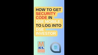 How to get security code in DSE Mobile to log into DSE Investor DSE Investor [upl. by Eniledam]