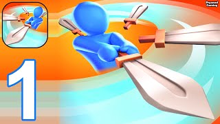 Sword and Spin  Gampelay Part 1 Stickman Sword amp Spin Runner Sword Clash iOS Android [upl. by Ecinna]