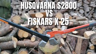 Husqvarna S2800 Vs Fiskars X 25  The Ultimate Log Splitting Battle [upl. by Fawcette986]