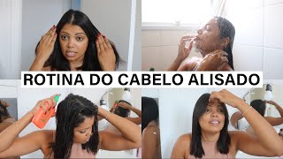 ROTINA DO CABELO ALISADO Cheia de Truques [upl. by Anidene]