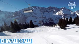 Skigebiet Ehrwalder Alm Piste vom Issentalkopf ins Tal [upl. by Ney]