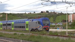 Treni serali in transito in deposito in arrivo e in partenza dalla stazione di Monterotondo [upl. by Epuladaug764]