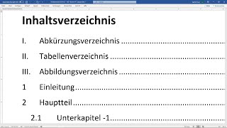 Word Inhaltsverzeichnis mit römischen und arabischen Zahlen nummerieren  Tutorial nachträglich [upl. by Loeb]