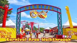 NEW Carnival Event Area Full Walkthrough at Thorpe Park July 2022 4K Ultra Wide [upl. by Keeton]