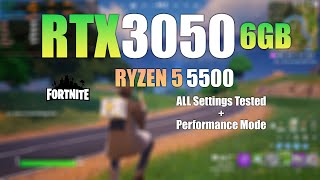 RTX 3050 6GB  Fortnite Performance mode  All Settings Tested [upl. by Annaor]